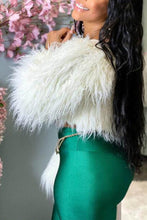 Load image into Gallery viewer, Snow White Off-Shoulder White Cropped Top Fluffy Long Sleeve Sweater - Shameca Sweet Thangs
