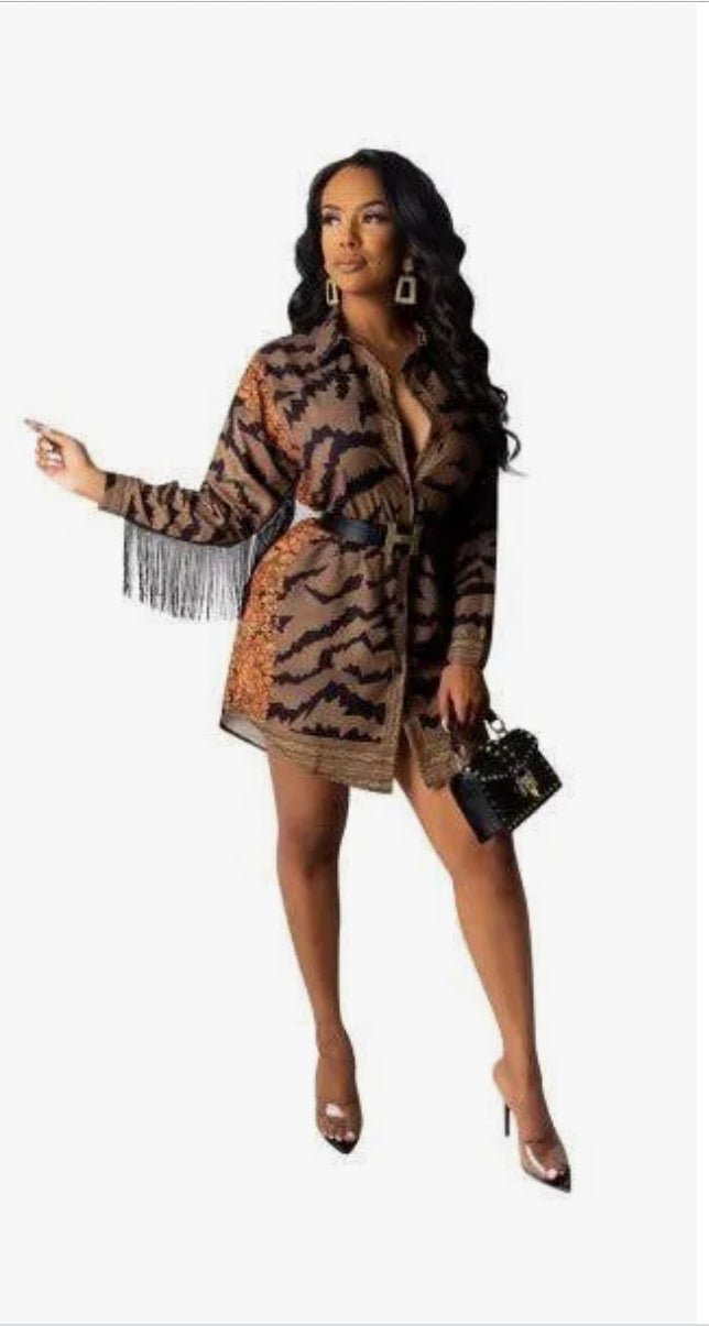 Tassel Leopard Print Dress - Shameca Sweet Thangs