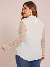 Load image into Gallery viewer, White Mesh Sleeve Top - Shameca Sweet Thangs
