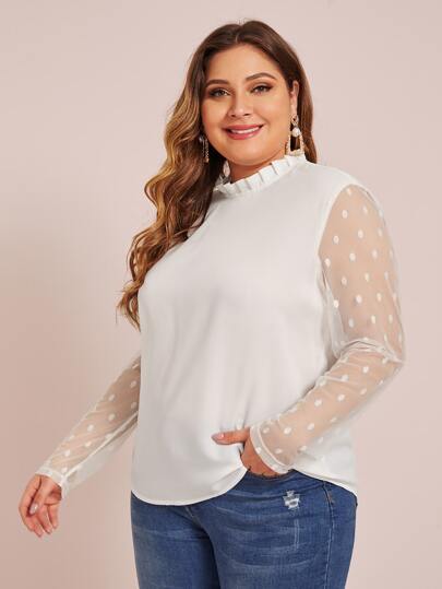 White Mesh Sleeve Top - Shameca Sweet Thangs