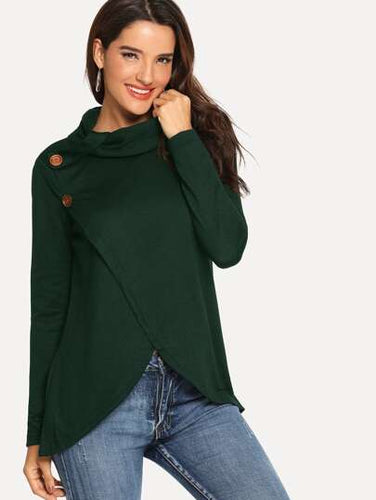 Wrap Button Sweater - Shameca Sweet Thangs